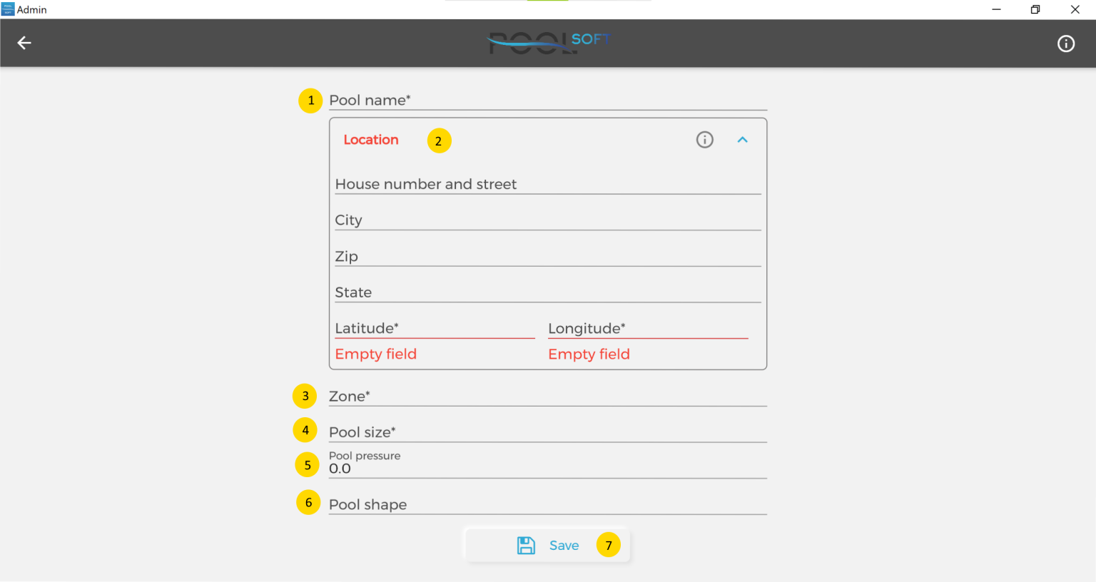 Admin App Create Pool – Pool Soft
