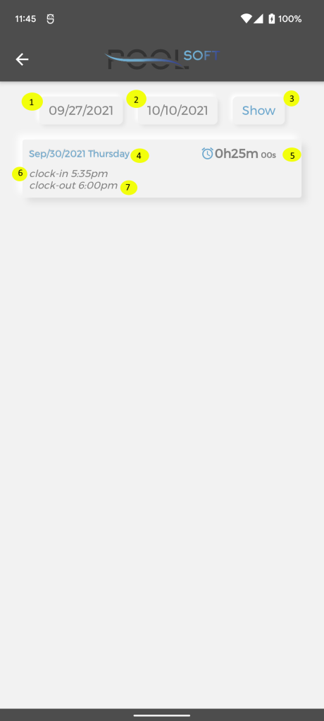 Service App TimeSheets – Pool Soft